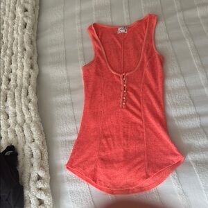 Coral Sleeveless Top